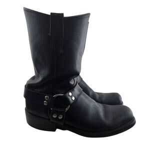 Double H Harness Boots mens 10 D Black Leather Biker Moto Engineer Grunge